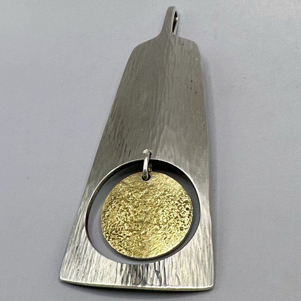 Hans Hansen Denmark #367 Kinetic Pendant 925S Sterling Silver Modernist Signed - Picture 3 of 15